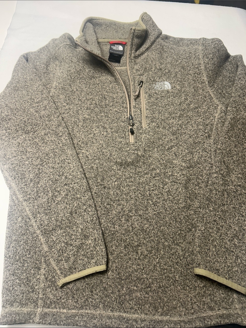 The North Face Men's Heather Taupe Quarter-Zip Performance Pullover Size S
